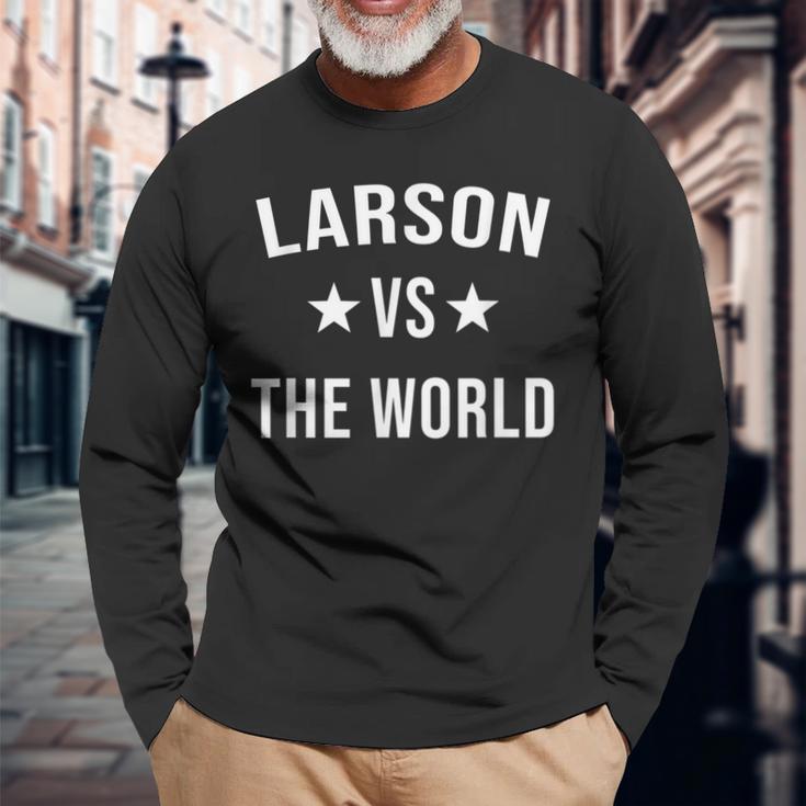 Larson Gegen Das World Family Reunion Nachname Team Custom Langarmshirts Geschenke für alte Männer