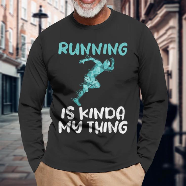 Laufen Ist Irgendwie Mein Ding Marathonläufer Langarmshirts Geschenke für alte Männer