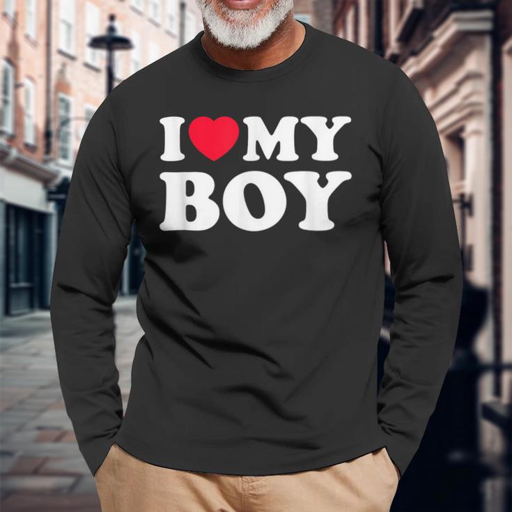 I Love My Son Ich Liebe Meinen Son Langarmshirts Geschenke für alte Männer