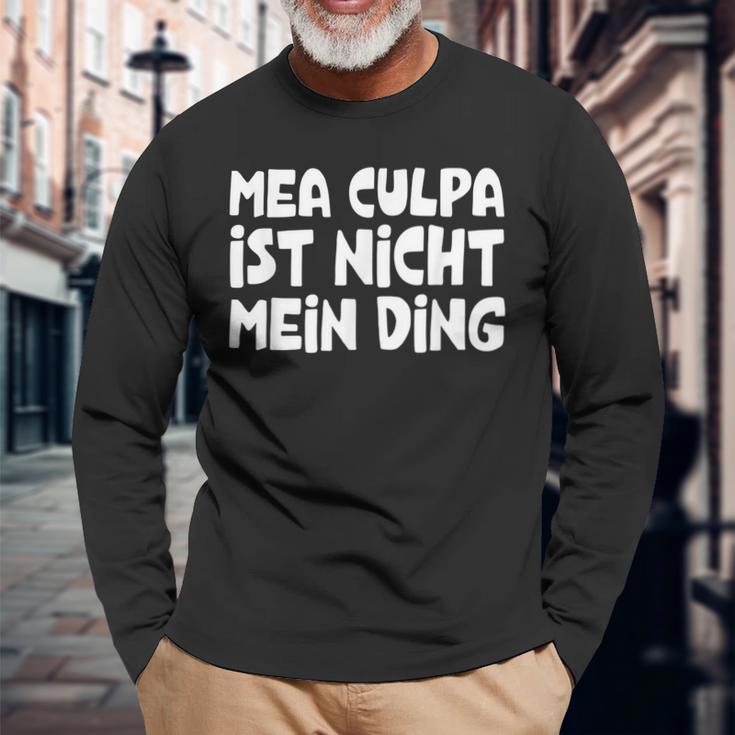 Mea Culpa Ist Nicht Mein Ding Schröder Satire Ex Kanzler Langarmshirts Geschenke für alte Männer