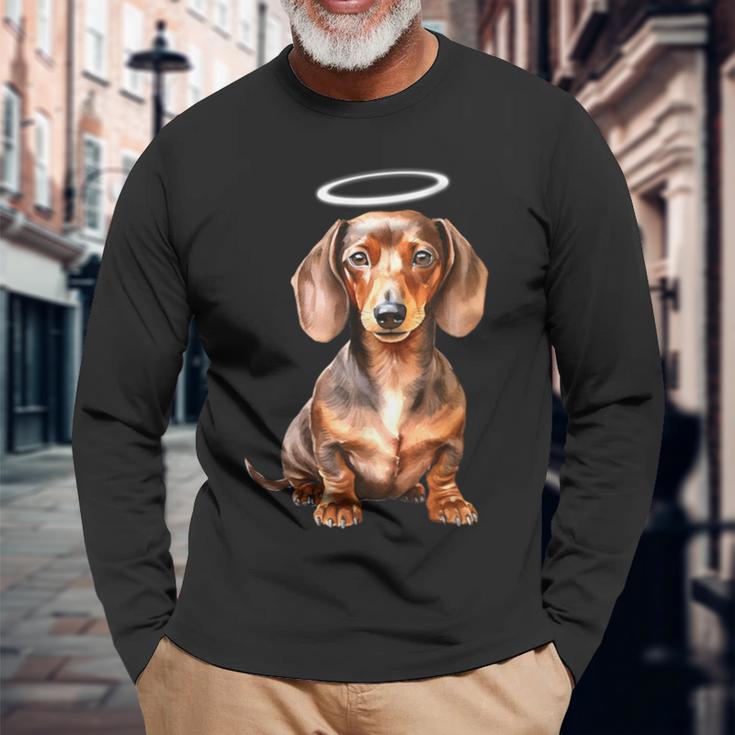 Miniature Dachshund Puppy Angel Langarmshirts Geschenke für alte Männer