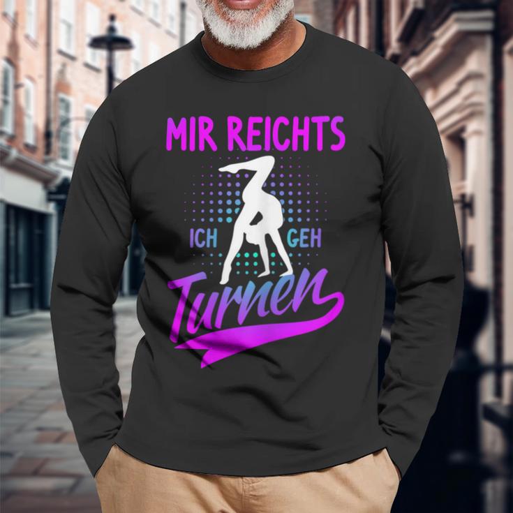 Mir Reichts Ich Geh Turnnen Handstand Trainer Gymnastic Langarmshirts Geschenke für alte Männer