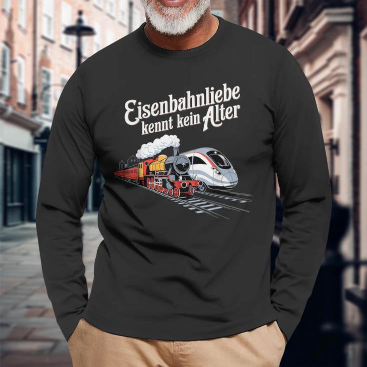 Model Railway Saying Eisenbahn Liebe Damplok Modellbau Langarmshirts Geschenke für alte Männer