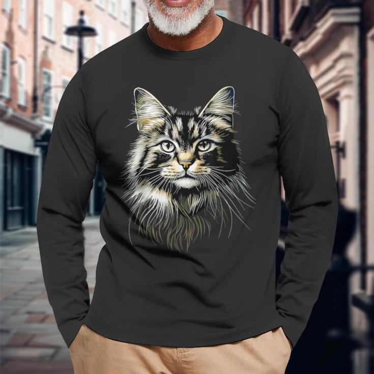 Norwegian Forest Cat Norwegian Cat Skogkatt Forest Cats Langarmshirts Geschenke für alte Männer