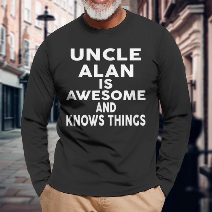 Onkel Alan Ist Großartig Und Weiß Dinge Langarmshirts Geschenke für alte Männer