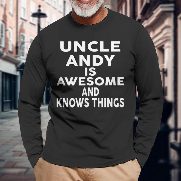 Onkel Andy Ist Großartig Und Weiß Dinge Langarmshirts Geschenke für alte Männer