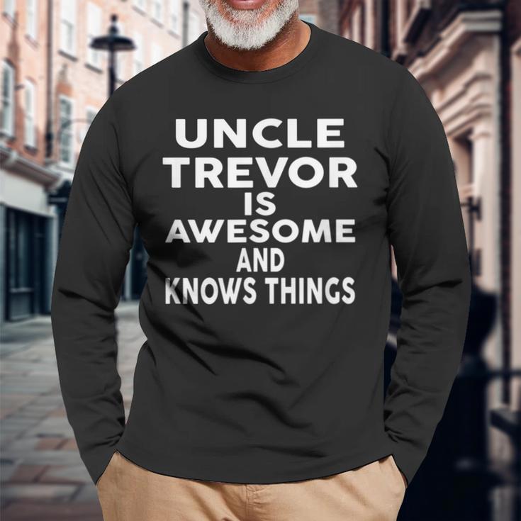 Onkel Trevor Ist Großartig Und Weiß Dinge Langarmshirts Geschenke für alte Männer