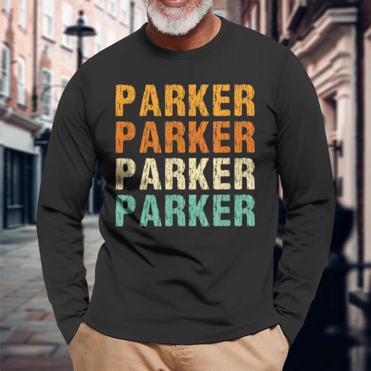 Parker Nachname Familientreffen Nachname Personalisiert Langarmshirts Geschenke für alte Männer