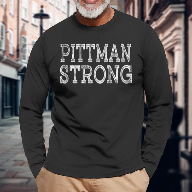 Pittman Strong Squad Family Reunion Last Name Team Custom Langarmshirts Geschenke für alte Männer