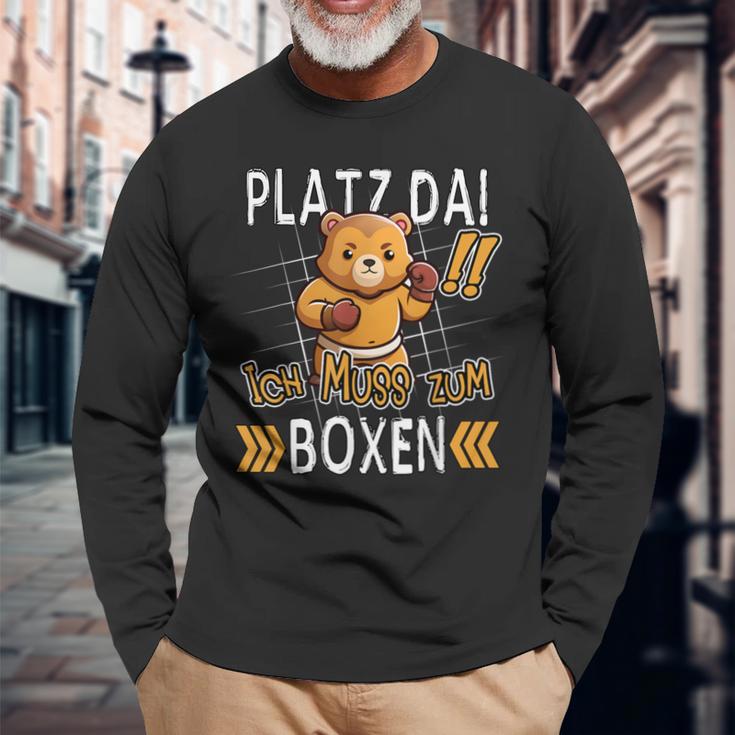 Platz Da Ich Muss Zum Boxing Bear Boxer Langarmshirts Geschenke für alte Männer