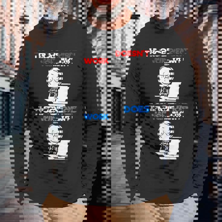 Programmer Code Works Why Meme I Programmer Long Sleeve T-Shirt - Monsterry