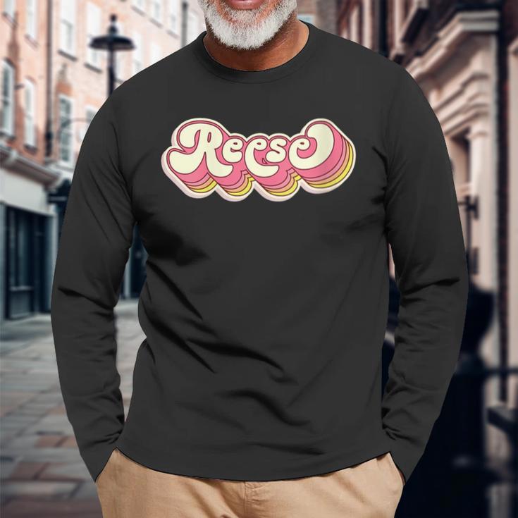 Reese Name Personalisiertorname Nachname Mit-Ausschnitt Langarmshirts Geschenke für alte Männer