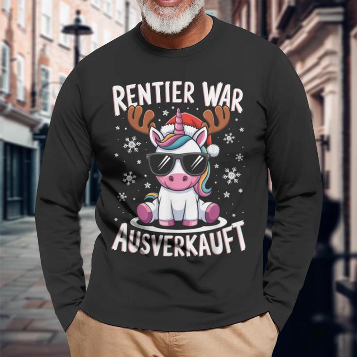 Reindeer Was Ausverkauft Christmas Unicorn Slogan Langarmshirts Geschenke für alte Männer