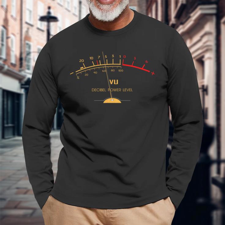 Retrou Meter Sound Level Studio Hi-Fiintage Stereo Music Langarmshirts Geschenke für alte Männer