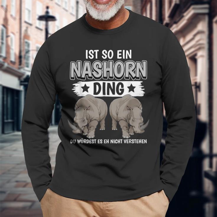 Rhinozeros Sachen Ist So Ein Rhino Ding Rhino Langarmshirts Geschenke für alte Männer