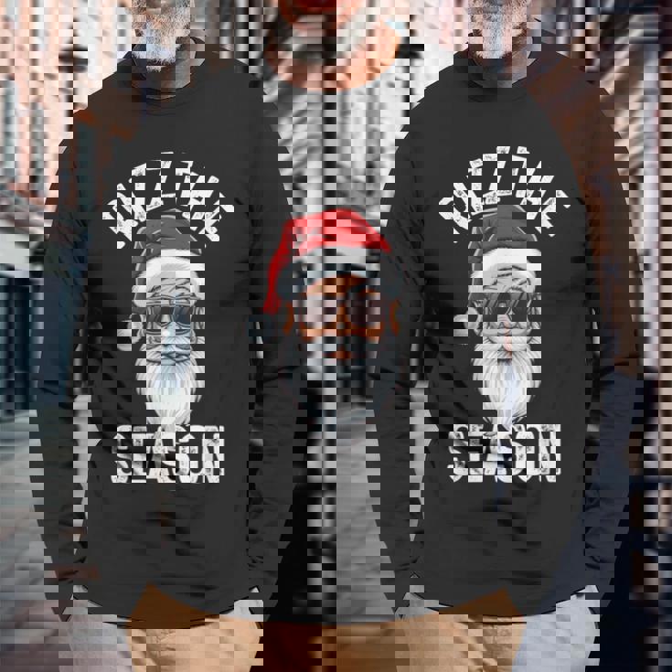 Rizz The Season Sigma Rizzler Santa Claus Rizzmas Joke Long Sleeve T-Shirt Gifts for Old Men