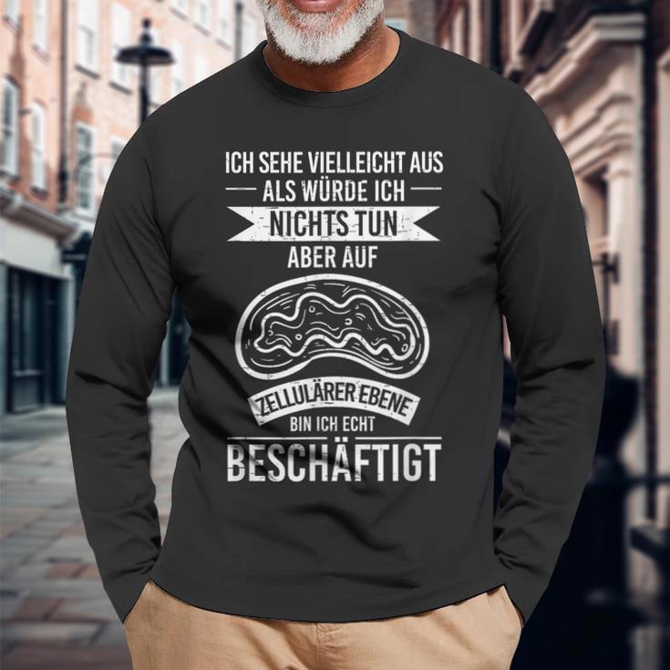 Sehe Aus Nicht Tun Zellulär Busy Biologist Langarmshirts Geschenke für alte Männer