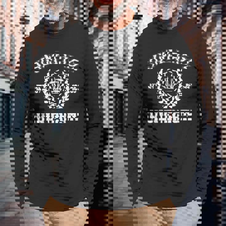 Sigma Rizz University Meme Rizzler Internet Memes Meme Long Sleeve T-Shirt Gifts for Old Men