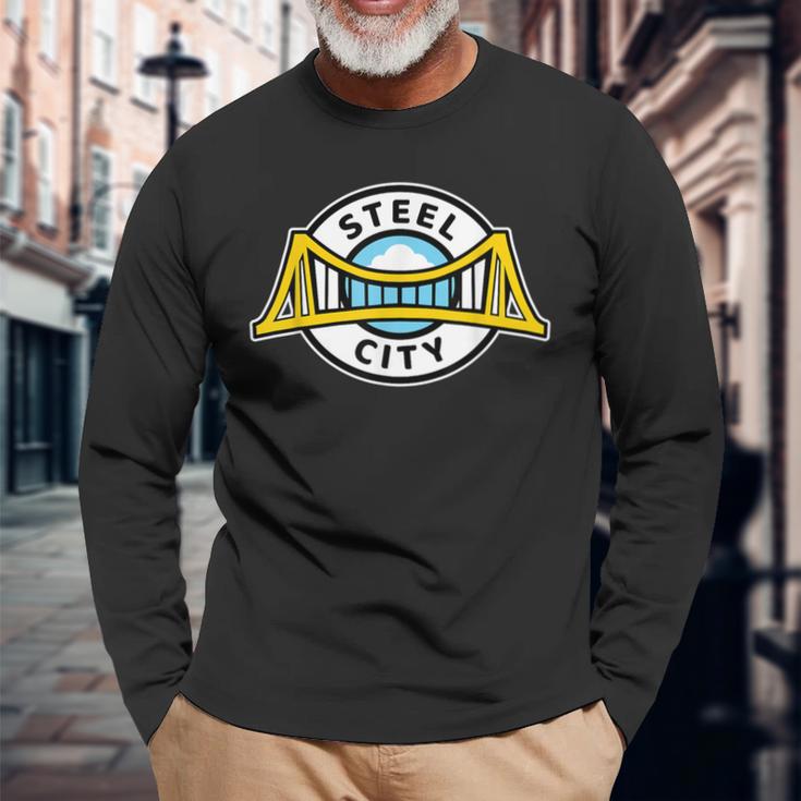 Sl City Pittsburgh Logo Der Stadt Der Brücken Langarmshirts Geschenke für alte Männer