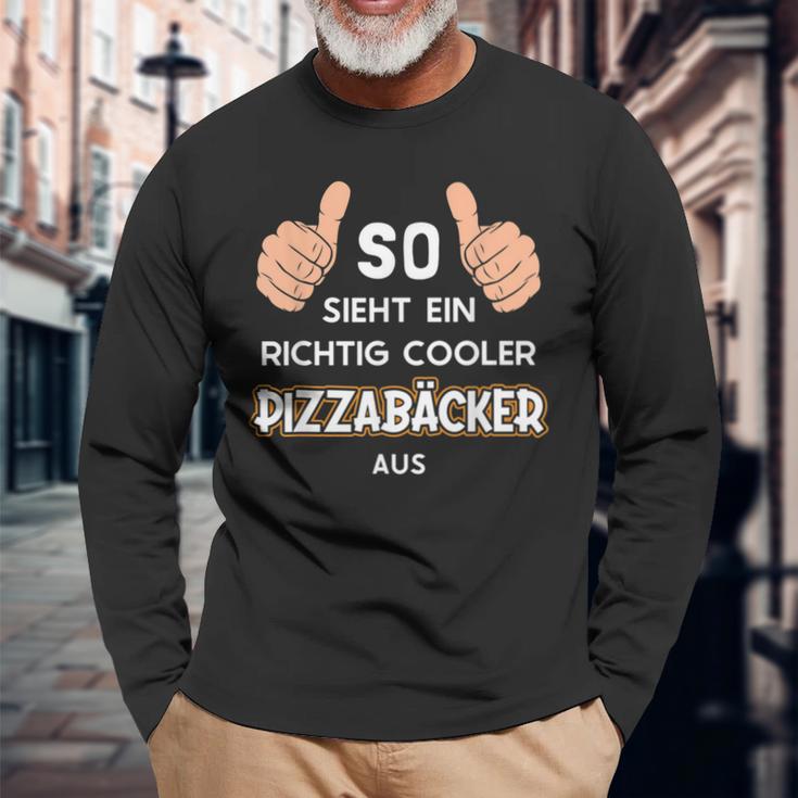 So Sieht Ein Cooler Pizzabäcker Aus Pizza Baker Langarmshirts Geschenke für alte Männer