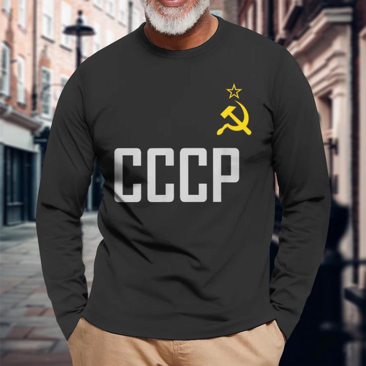 Soviet Union Ussr Cccp Hammer Sickle Star Communism Langarmshirts Geschenke für alte Männer