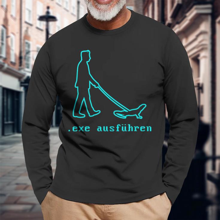 Sys Admin Programmer Computer Scientist Exe Running Langarmshirts Geschenke für alte Männer