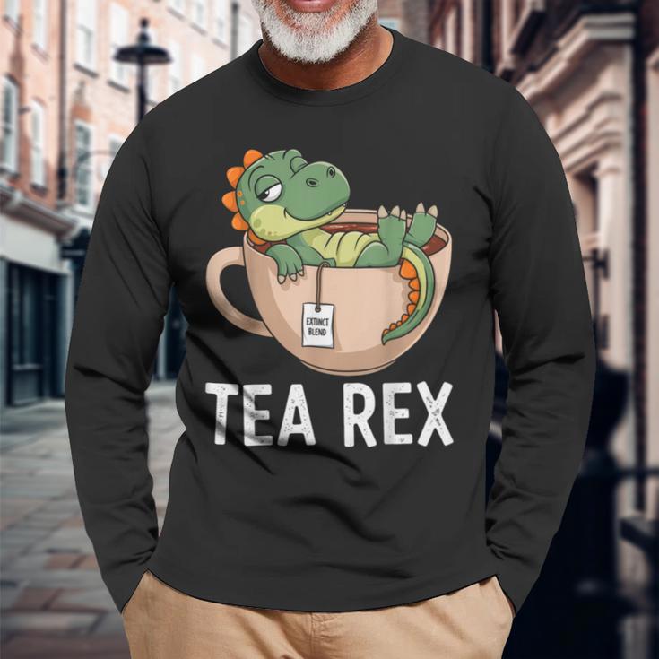 Tea Rex T-Rex Dinosaur Tyrannosaurus Langarmshirts Geschenke für alte Männer