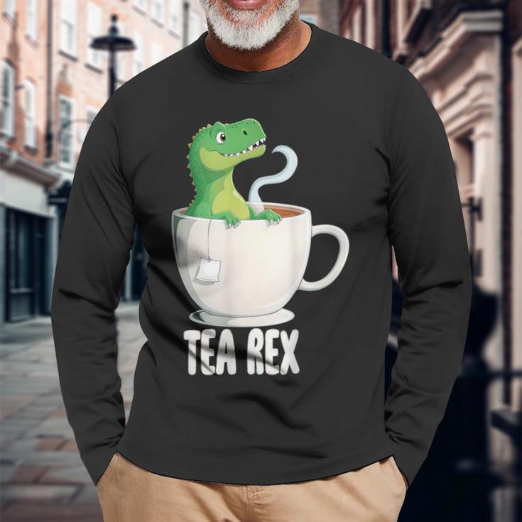 Tea Rex Tearex X Dinosaur Tea Dinosaur Dino Langarmshirts Geschenke für alte Männer