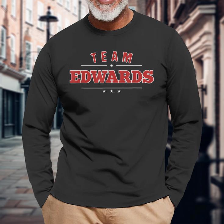 Team Edwards Personalised Surname Family Sports S Langarmshirts Geschenke für alte Männer