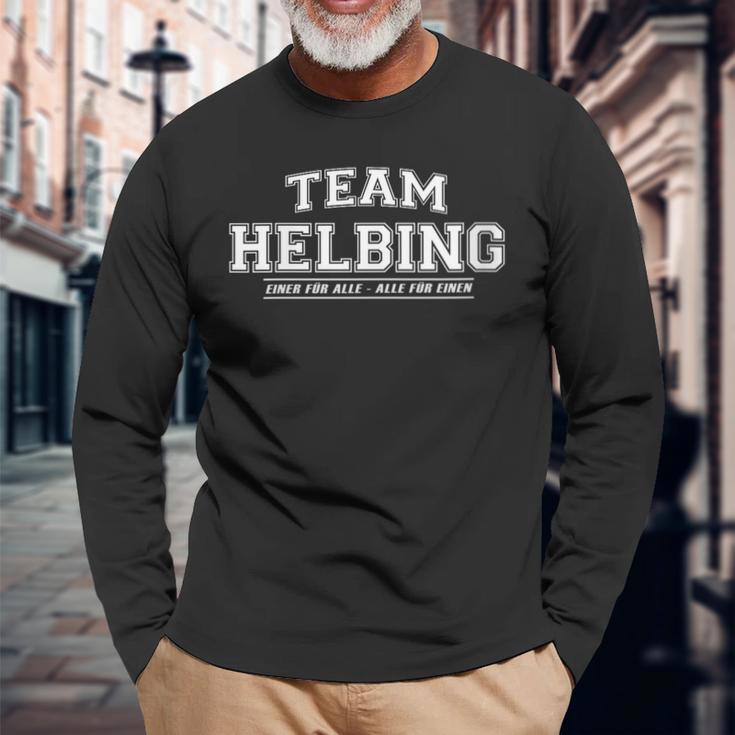 Team Helbing Proud Family Last Name With-Neck Langarmshirts Geschenke für alte Männer