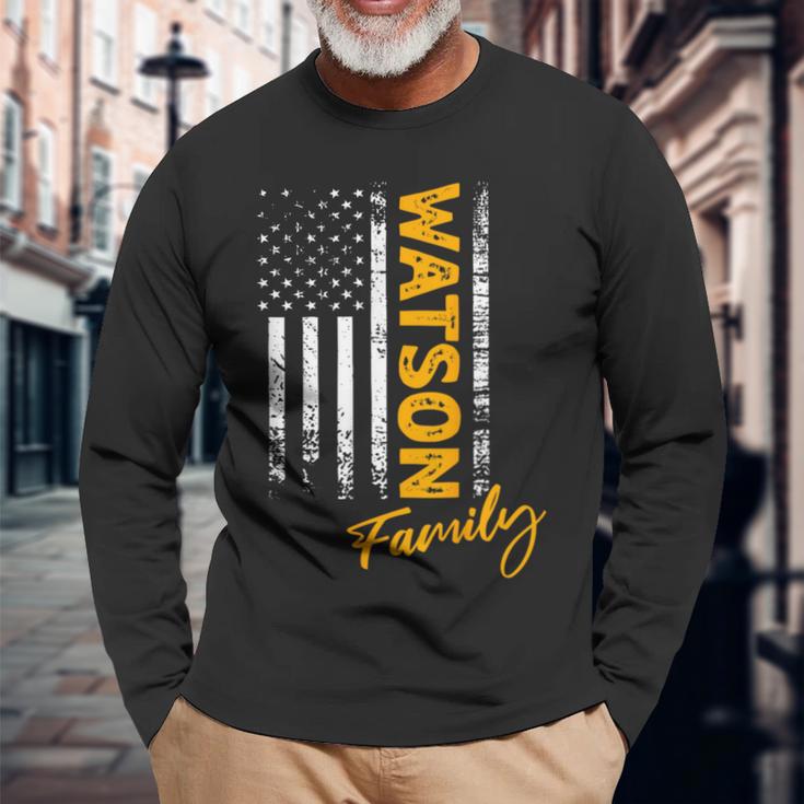 Usa Watson Surname Watson Last Name Watson Langarmshirts Geschenke für alte Männer