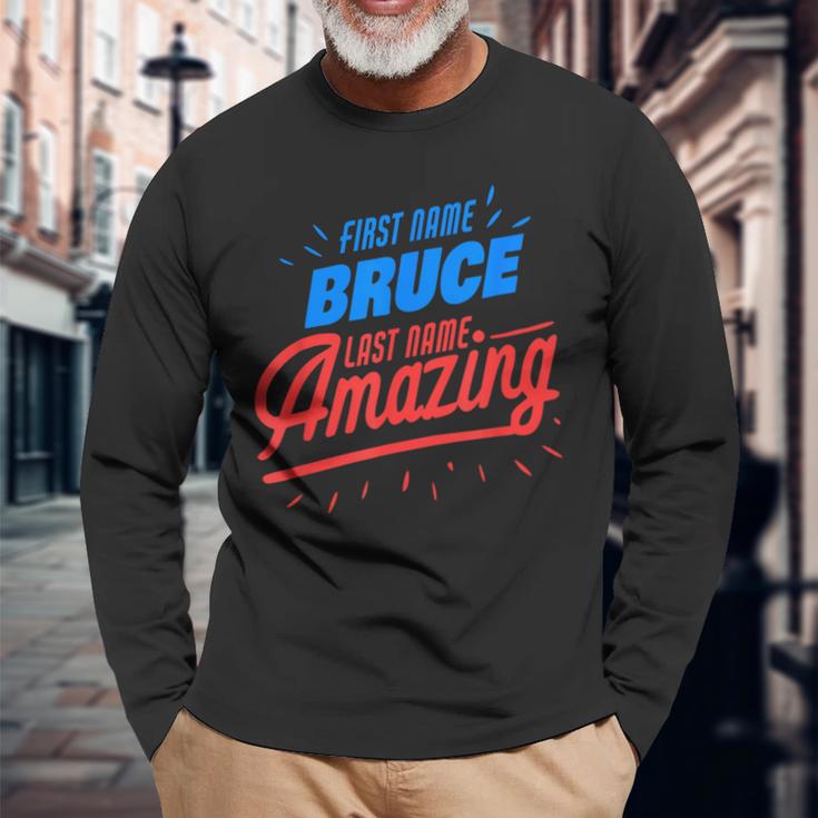 Vorname Bruce Nachname Erstaunlich Lustig Bruce Spruch Langarmshirts Geschenke für alte Männer