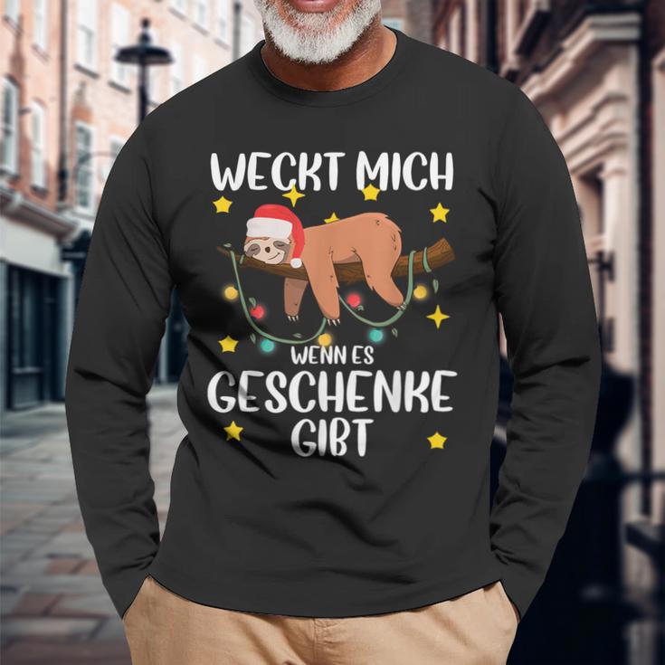 Wecke Mich Wenn Es Geschenke Gibt Christmas Langarmshirts Geschenke für alte Männer