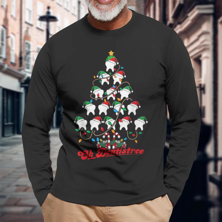 Weihnachtsbaum Zähne Zahnarzt Oh Dentistree Dentalhygieniker Langarmshirts Geschenke für alte Männer