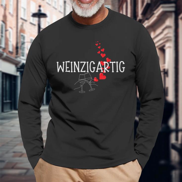 Weinzigartig Wein Weintrinker Genießer Weinliebhaber Langarmshirts Geschenke für alte Männer