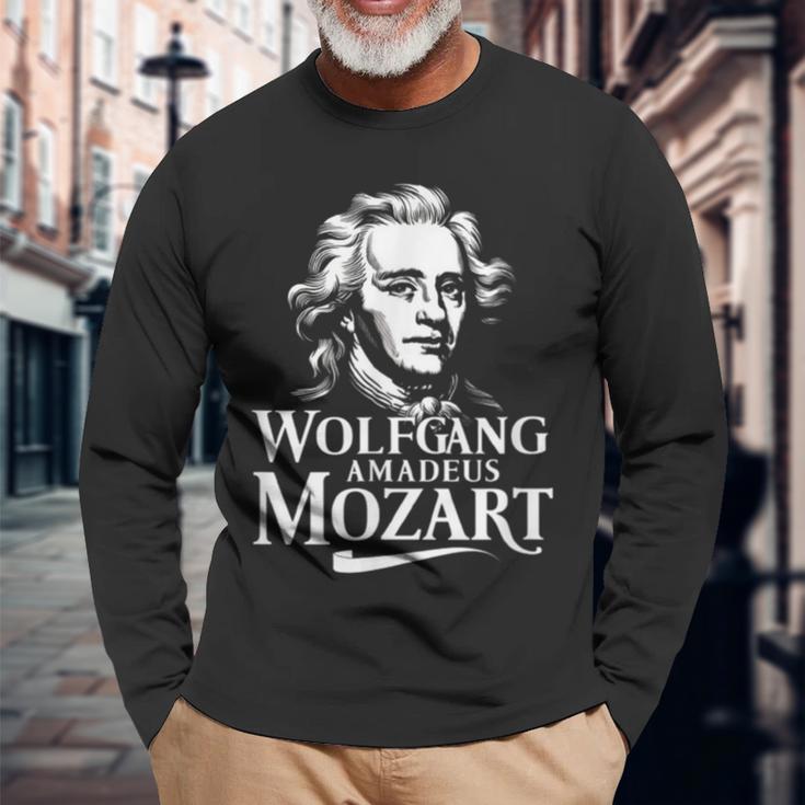 Wolfgang Amadeus Mozart Portrait Salzburg Operaienna Classic Langarmshirts Geschenke für alte Männer