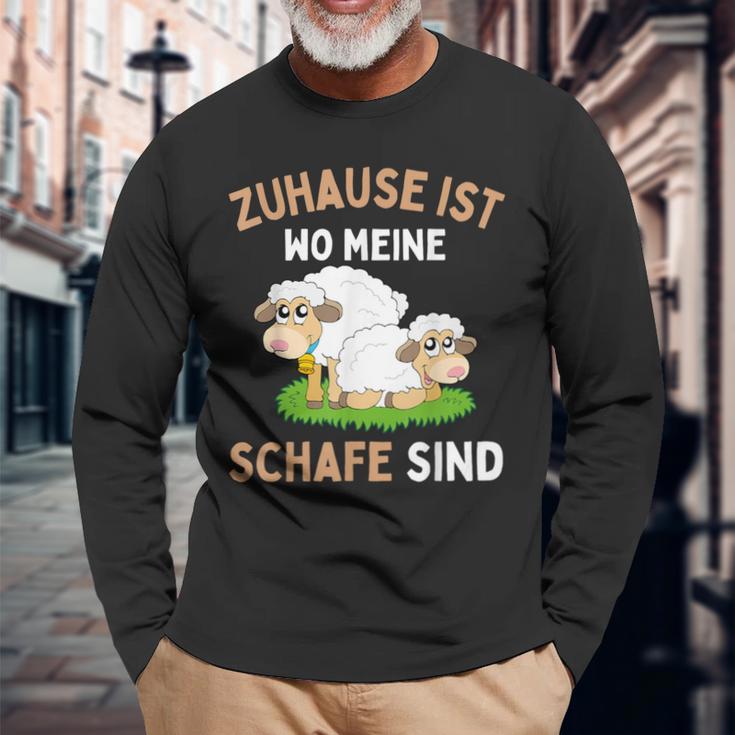 Zuhause Ist Wo Meine Schafe Sind Langarmshirts Geschenke für alte Männer