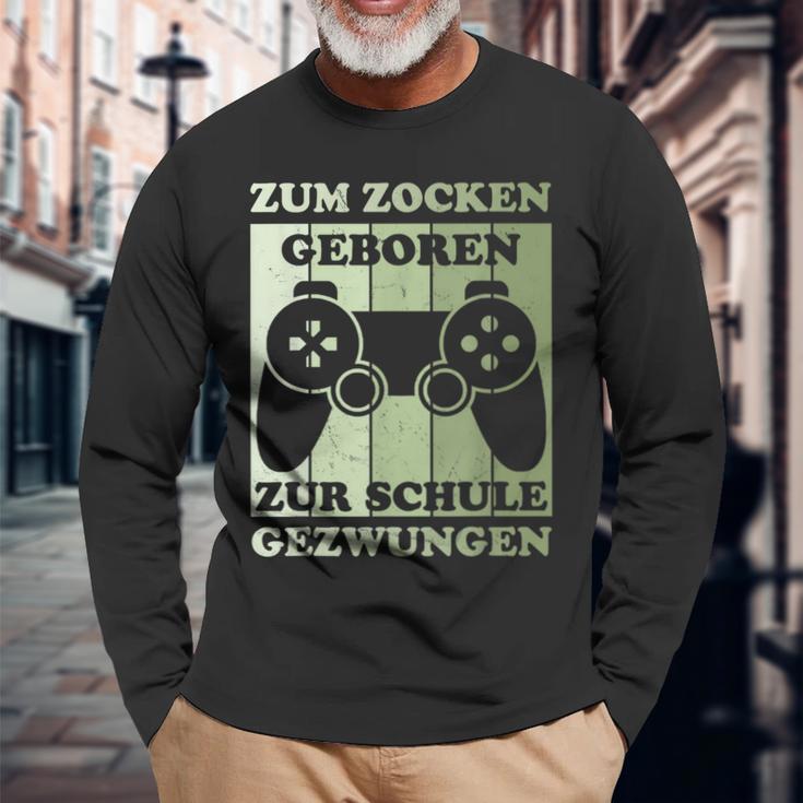 Zum Zocken Geboren Kinder Gamer Gamer Gamer Idea Langarmshirts Geschenke für alte Männer