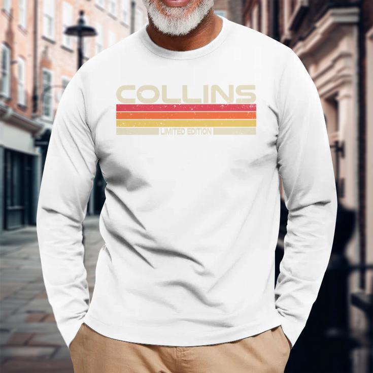 Collins Nachname Geburtstag Familientreffen 80Er 90Er Sonnenuntergang Langarmshirts Geschenke für alte Männer