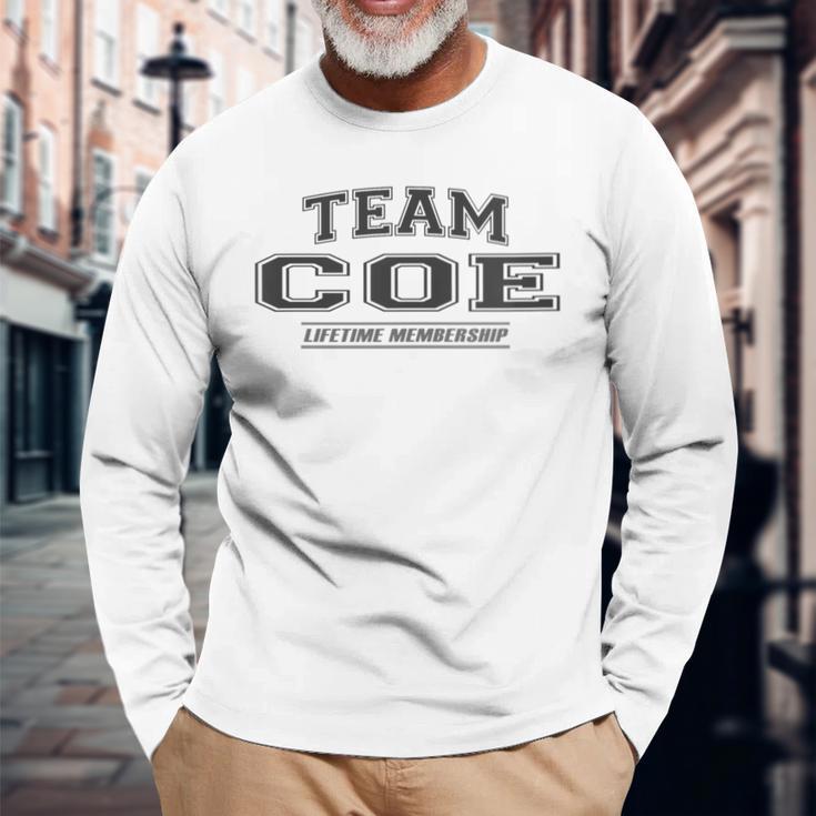 Damen Team Coe Stolzer Familiennachname Nachname Geschenk Mit-Ausschnitt Langarmshirts Geschenke für alte Männer