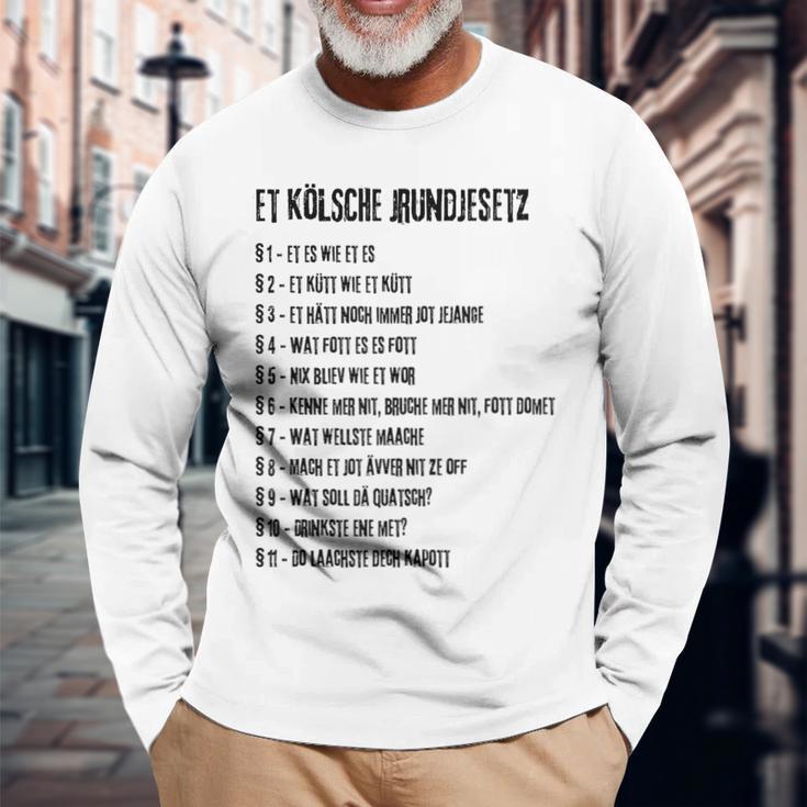 Et Kölsche Jrundjesetz Cologne Cologne Basic Law Carnival Langarmshirts Geschenke für alte Männer