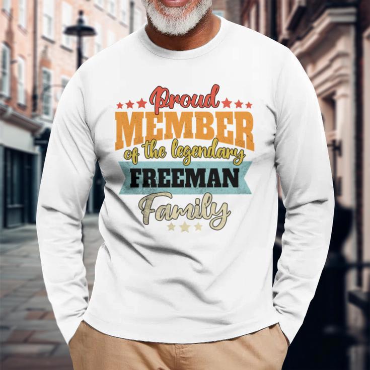 Freeman Nachname Freeman Langarmshirts Geschenke für alte Männer