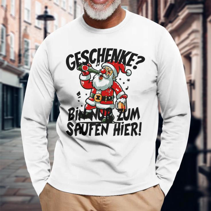 Geschenke Nur Zum Saufen Hier Bier Alkohol German Langu Langarmshirts Geschenke für alte Männer