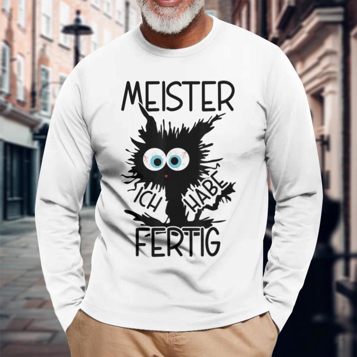 Meister Geschafft Meister Bestanden Gray Langarmshirts Geschenke für alte Männer