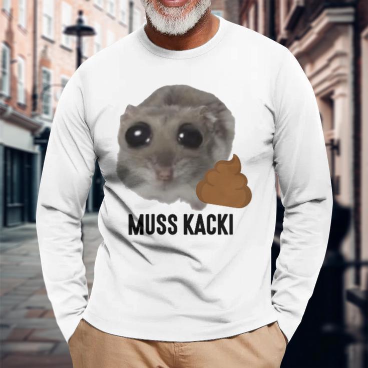 Muss Kacki Sad Hamster Meme Aus Dem Weg Muss Kacken Kaka Langarmshirts Geschenke für alte Männer