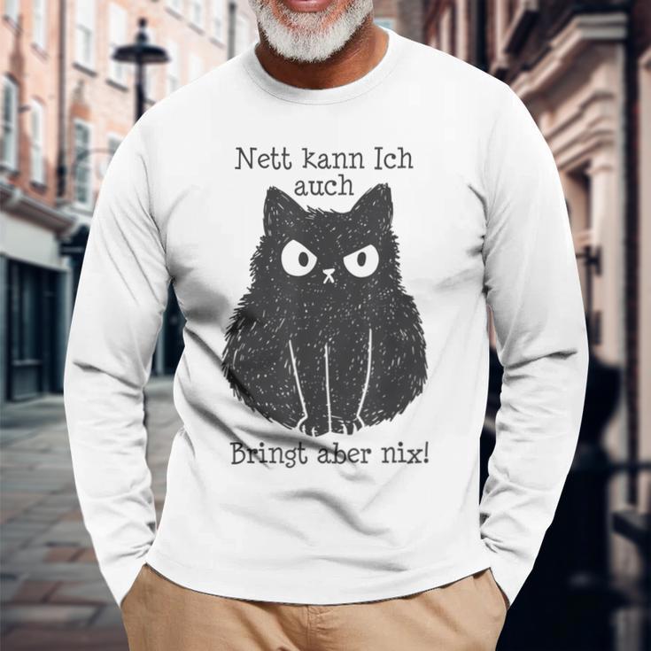 Nett Kann Ich Auch Bringt Aber Nix Cat Fun Gray S Langarmshirts Geschenke für alte Männer