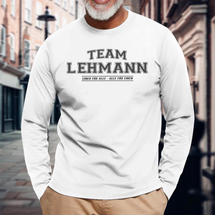 Team Lehmann Proud Family Last Name Gray Langarmshirts Geschenke für alte Männer