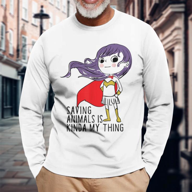 Tierrettung Ist Irgendwie Mein Ding Animal Rescue Langarmshirts Geschenke für alte Männer