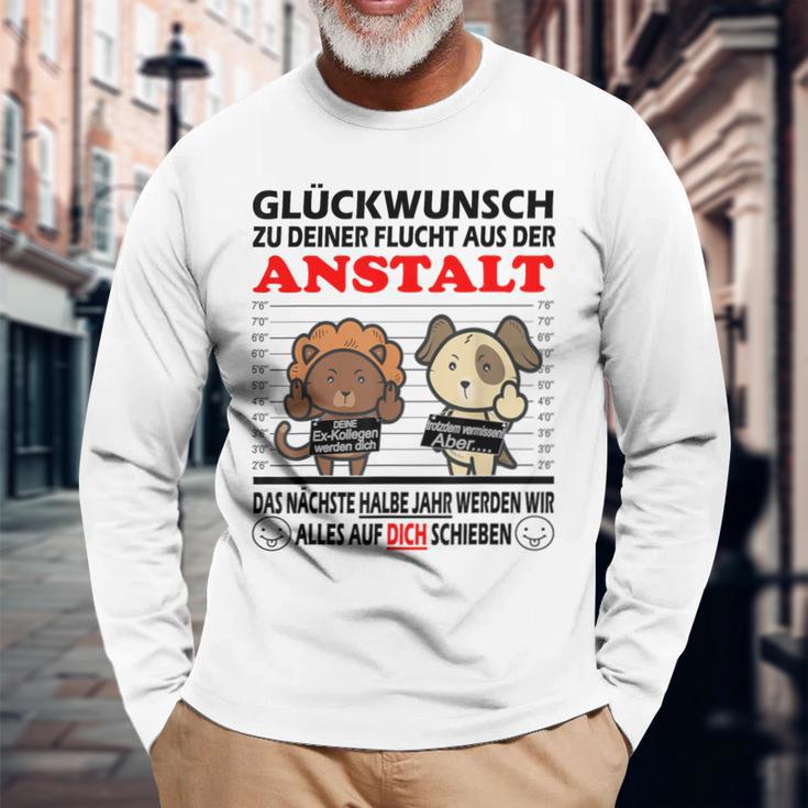 Zum Farewell Glückwunsch Zu Deiner Elucht Aus Der Anstalt Gray S Langarmshirts Geschenke für alte Männer