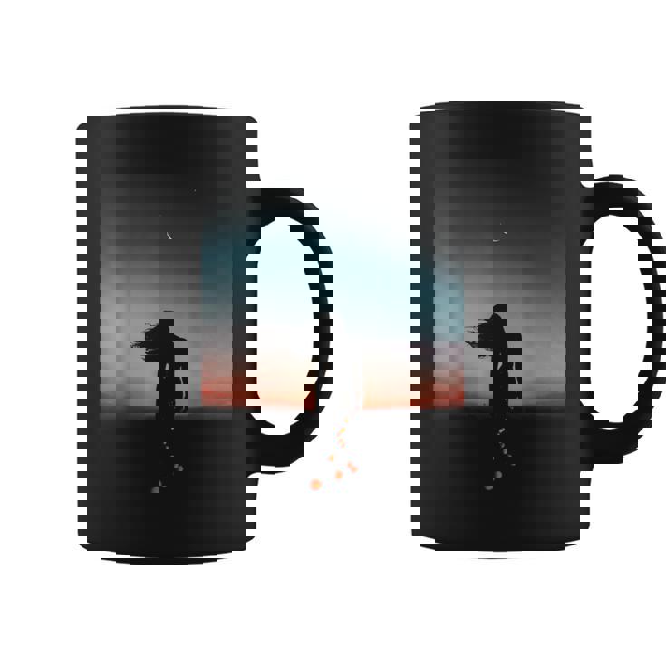 Beautiful Silhouette Sunset Lantern Festival Desert Freedom Graphic Print Coffee Mug
